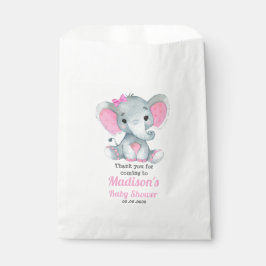 Bolsa De Papel Bolsa favorita de elefante gris rosado, Personaliz