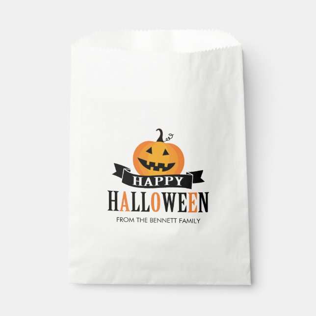 Bolsa De Papel Bolsa favorita de Halloween en blanco y negro (Anverso)