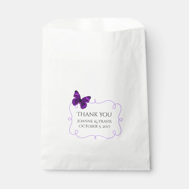 Bolsa De Papel Bolsa favorita de mariposa morada (Anverso)