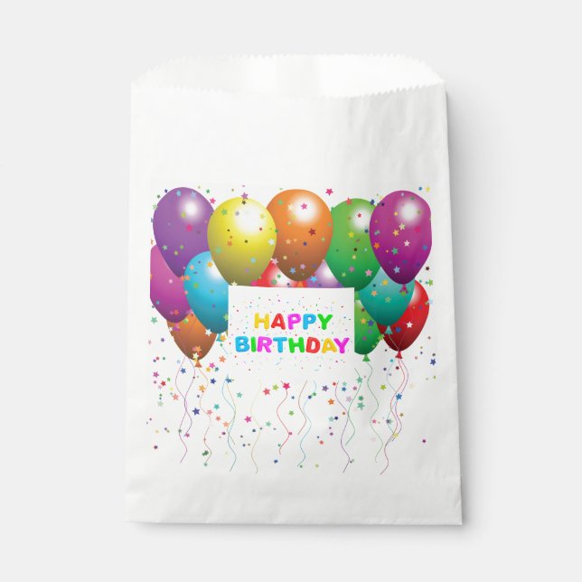 Bolsa De Papel Bolsa/globos blancos y confetti (Anverso)