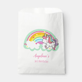 Bolsa De Papel Bolsa personalizada de unicornio de cumpleaños