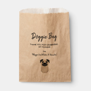 Bolsa De Papel Bolsa Pug Doggie para Boda, bolsas favoritas de tr