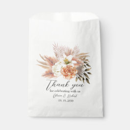 Bolsa De Papel Bolsa Rustic Peach Floral Wedding Favor