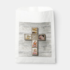 Bolsa De Papel Bolsa Rustic Wood Cross First Community Photo Favo