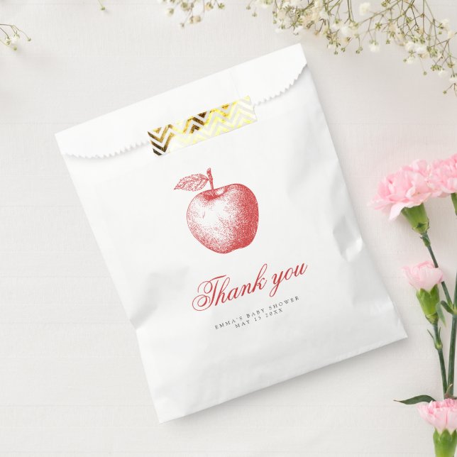 Bolsa De Papel Bolsas de Baby Shower de Apple Rojas (Sellado)