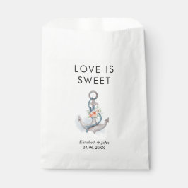 Bolsa De Papel Bolsas de Favor de Boda de Ancla Floral Rosa