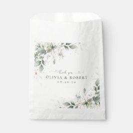 Bolsa De Papel Bolsas de Favor de Boda Eucalyptus Gold Floral Gre