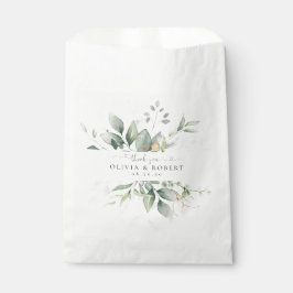 Bolsa De Papel Bolsas de Favor de Boda Eucalyptus Gold Floral Gre