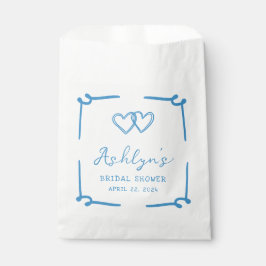 Bolsa De Papel Bolsas de Favor de Ducha Bridal del Corazón Azul d