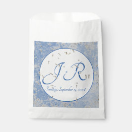 Bolsa De Papel Bolsas de Favor de la Boda Marcada Azul y Gris