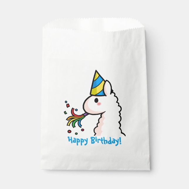 Bolsa De Papel Bolsas de Favor de la Llama de Cumpleaños Feliz (Anverso)