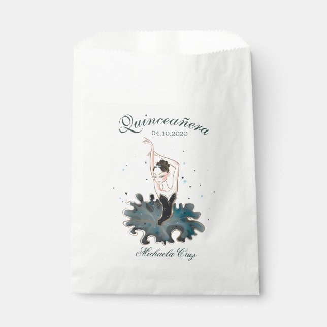 Bolsa De Papel Bolsas de Favor de la Princesa Esmeralda Quinceane (Anverso)