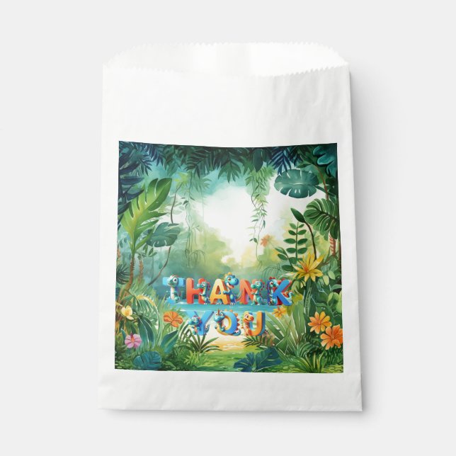 Bolsa De Papel Bolsas de Favor de los Dinosaurios (Anverso)
