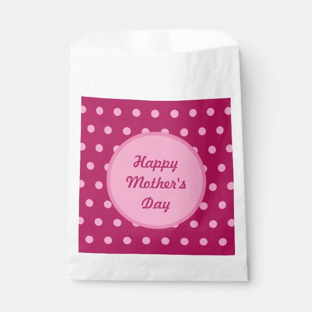 Bolsa De Papel Bolsas de Favor del Día de la Madre Feliz (Magenta (Anverso)