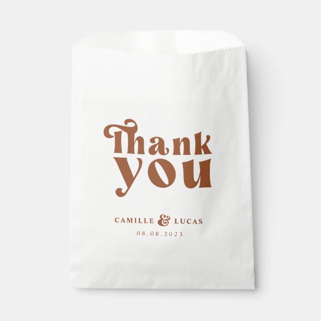 Bolsa De Papel Bolsas de Favor Retro Terracotta (Anverso)