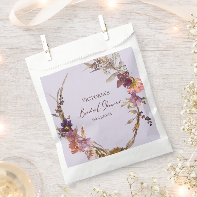 Bolsa De Papel Bolsas de Favor Románticas de Flor Silvestre (Cortado)