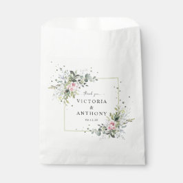 Bolsa De Papel Bolsas de favoritas de bodas rosas de Rubor verde