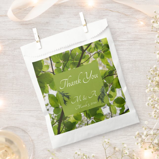 Bolsa De Papel Bolsas de favoritas de bodas verdes (Cortado)