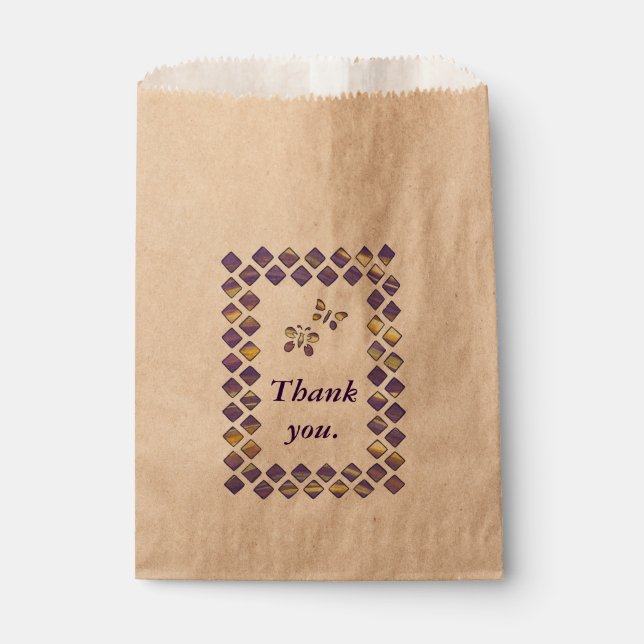 Bolsa De Papel Bolsas de Favoritos de Diamantes y Mariposas Amari (Anverso)