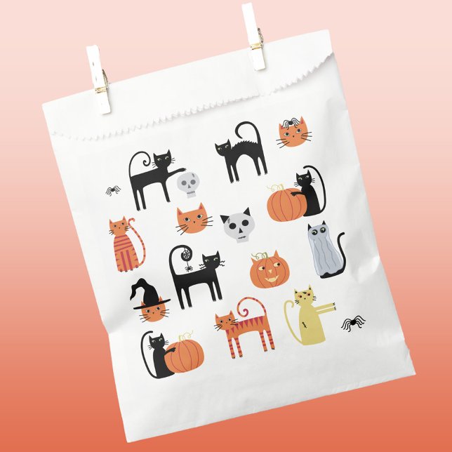 Bolsa De Papel Bolsas de favoritos de gatos divertidas en Hallowe (Subido por el creador)