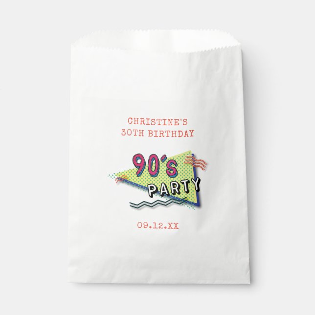 Bolsa De Papel Bolsas de favoritos de patrón de FIESTA de 90 (Anverso)