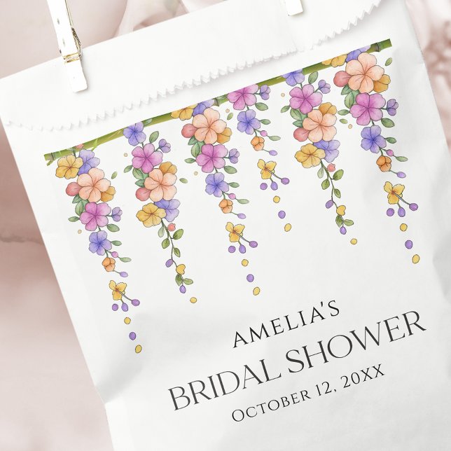 Bolsa De Papel Bolsas de moda Floral Vine Bridal Shower Favor (Floral Vine Bridal Shower Favor Bags)