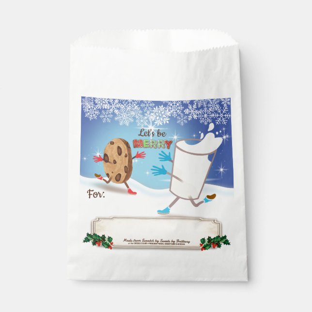 Bolsa De Papel Bolsas de panadería Navidades galletas de leche pe (Anverso)