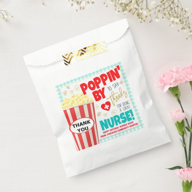 Bolsa De Papel Bolsas de popcorn de agradecimiento de enfermera (Sellado)