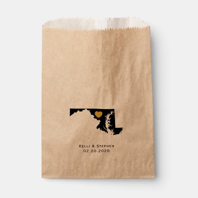 Bolsa De Papel Bolsas de regalo para los bodas de Maryland Favor  (Anverso)