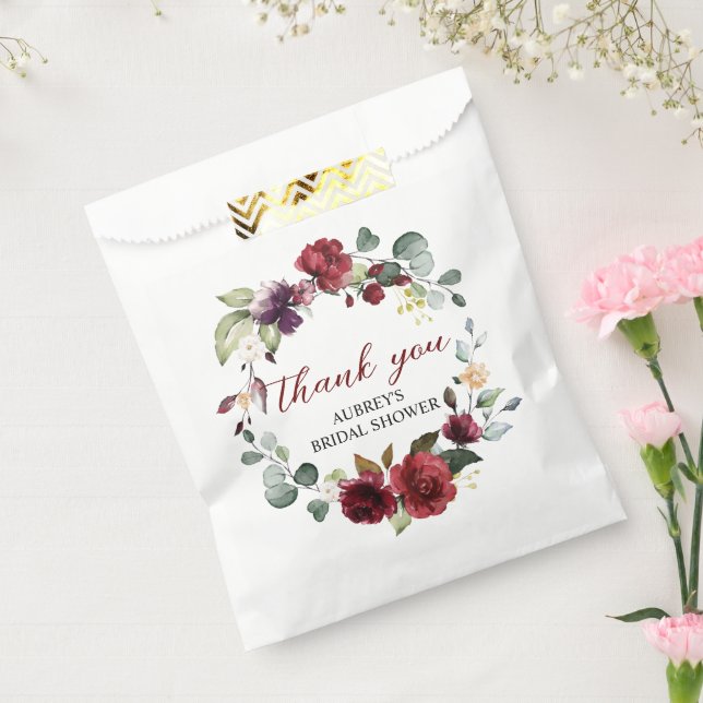 Bolsa De Papel Bolsas de Rosa Borgoña (Sellado)