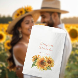 Bolsa De Papel Bolsas favoritas de boda de girasol