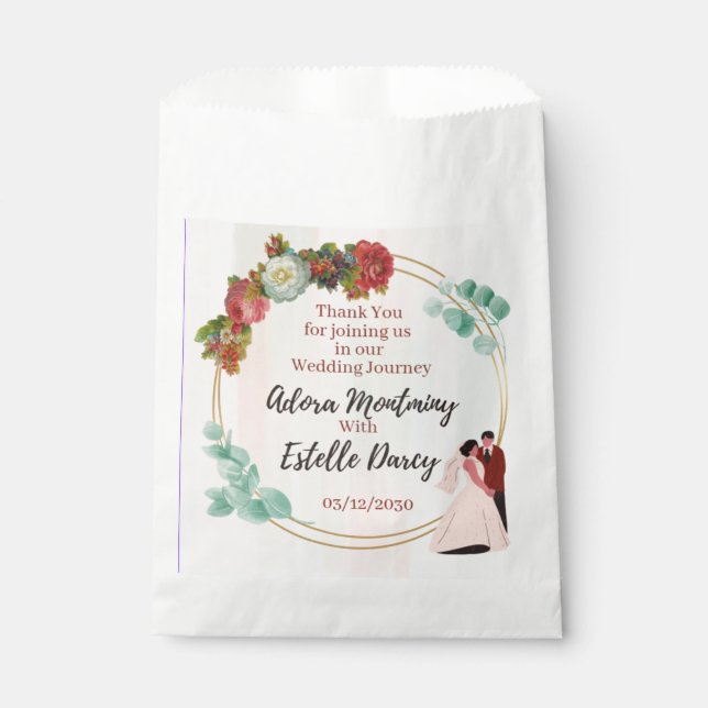 Bolsa De Papel Bolsas favoritas de boda personalizadas (Anverso)
