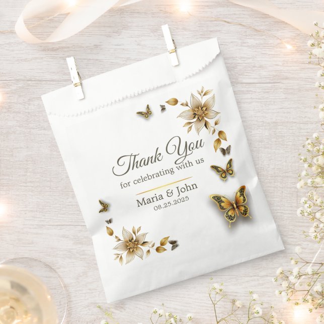 Bolsa De Papel Bolsas favoritas de bodas de oro (Cortado)