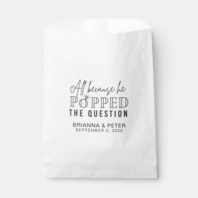 Bolsa De Papel Bolsas favoritas de bodas de palomitas (Anverso)