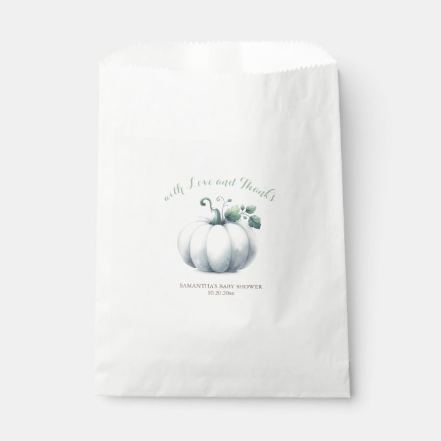 Bolsa De Papel Bolsas favoritas de calabaza blanca (Anverso)