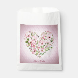 Bolsa De Papel Bolsas favoritas de flor de corazón rosado