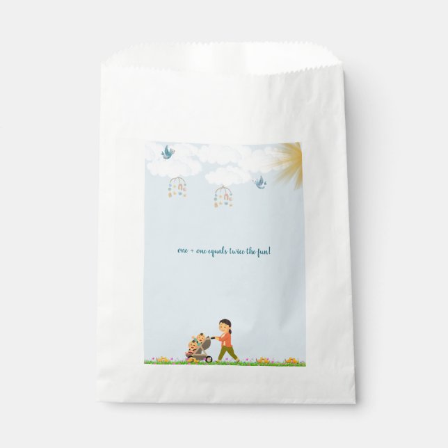 Bolsa De Papel Bolsas gemelas Baby Shower Favor (Anverso)
