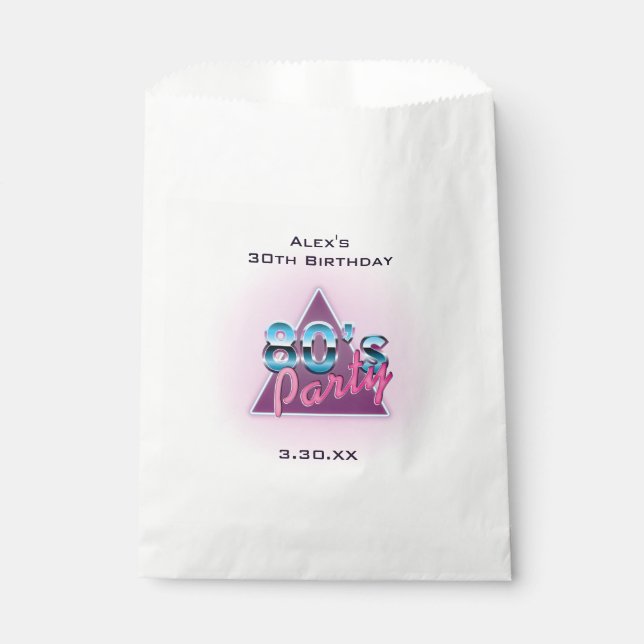 Bolsa De Papel Bolsas partidarias de Retro 80 (Anverso)