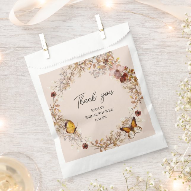 Bolsa De Papel Bolsas Rustic Autumn Wildflower Bridal Shower Favo (Cortado)