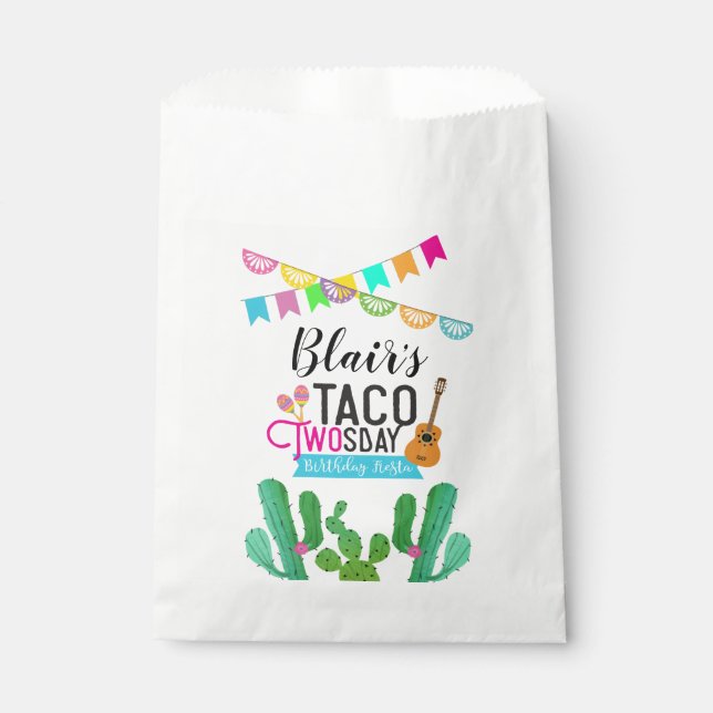 Bolsa De Papel Bolsas Taco Twosday Favor (Anverso)