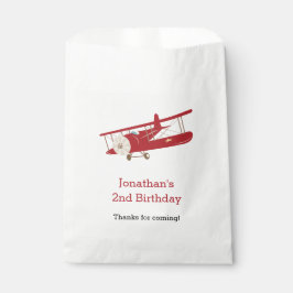 Bolsa De Papel Bolsas Vintage de Favor del Avión (Personalizadas)