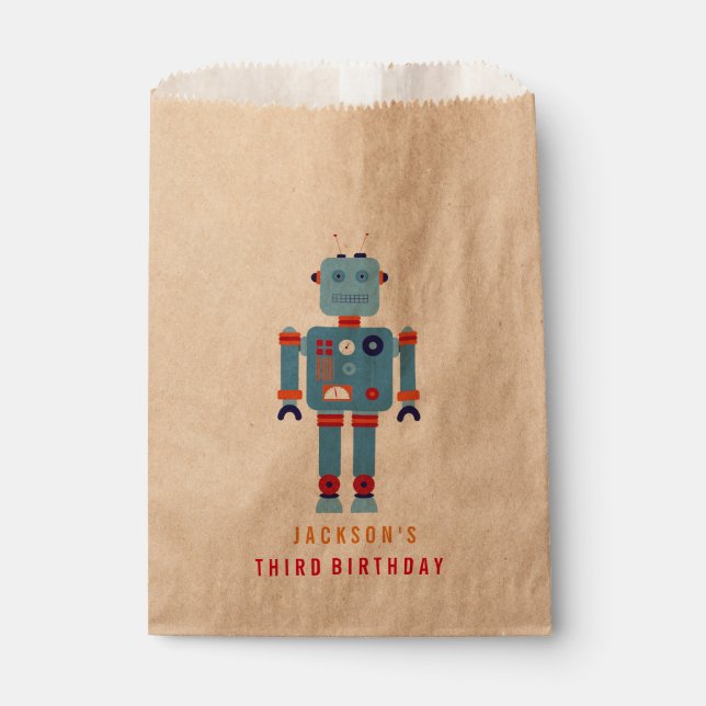 Bolsa De Papel Bolso de papel Robot Boy Party Favor (Anverso)