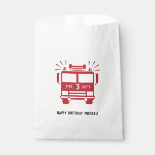 Bolsa De Papel Bolso del favor de fiesta del coche de bomberos