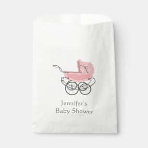 Bolsa De Papel Bolso rosado del favor de Baby Shower del