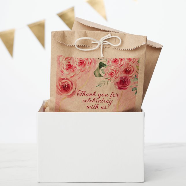 Bolsa De Papel Bolsos de favores marrones de Kraft rosa magenta (Subido por el creador)