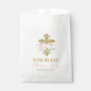 Bolsa De Papel Bolsos del favor del bautismo de la rosaleda