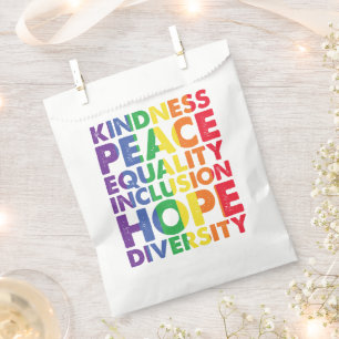 Bolsa De Papel Bondad Paz Igualdad Amor Inclusión Esperanza LGBT