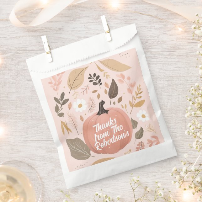 Bolsa De Papel Bonito Earthy Pumpkin Foliage Fiesta de Acción de  (Cortado)