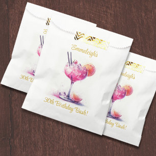 Bolsa De Papel Bonito en un cóctel con temas rosados Cumpleaños