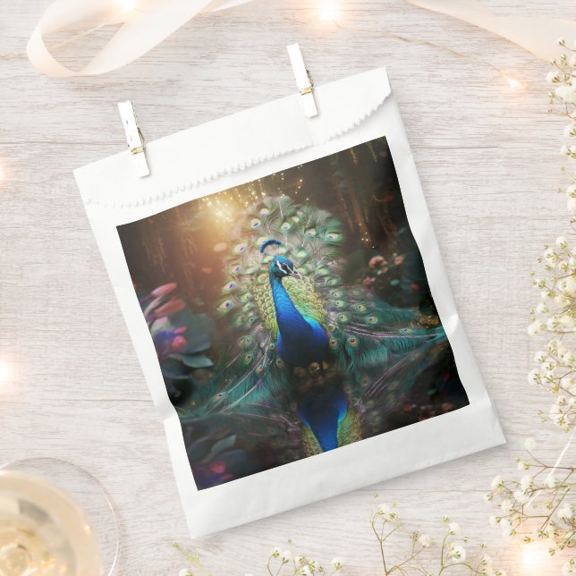 Bolsa De Papel Bonito Peacock (Cortado)